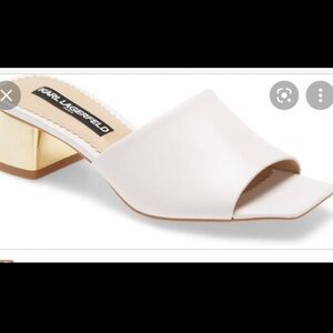 Karl lagerfeld paris white macaria heels
